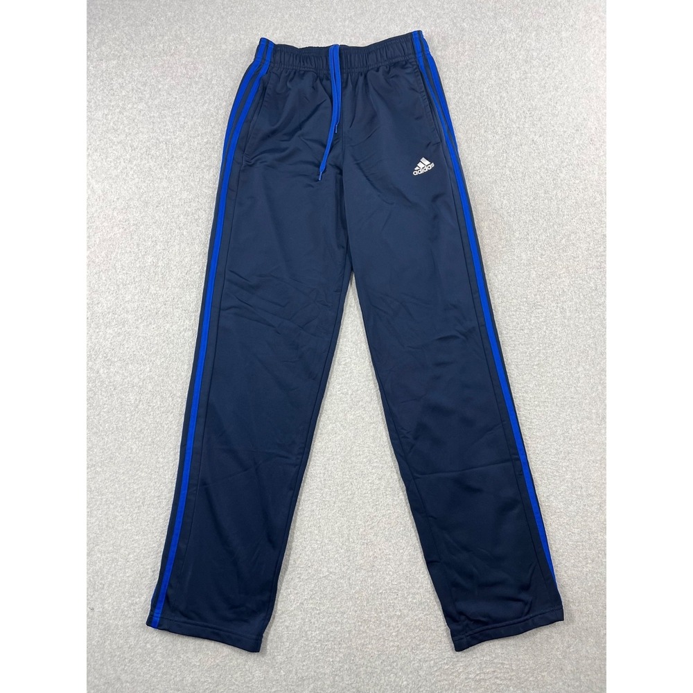 Adidas Track Pants Mens S Blue 3 Stripe Training Loose Baggy Fit Straight Leg